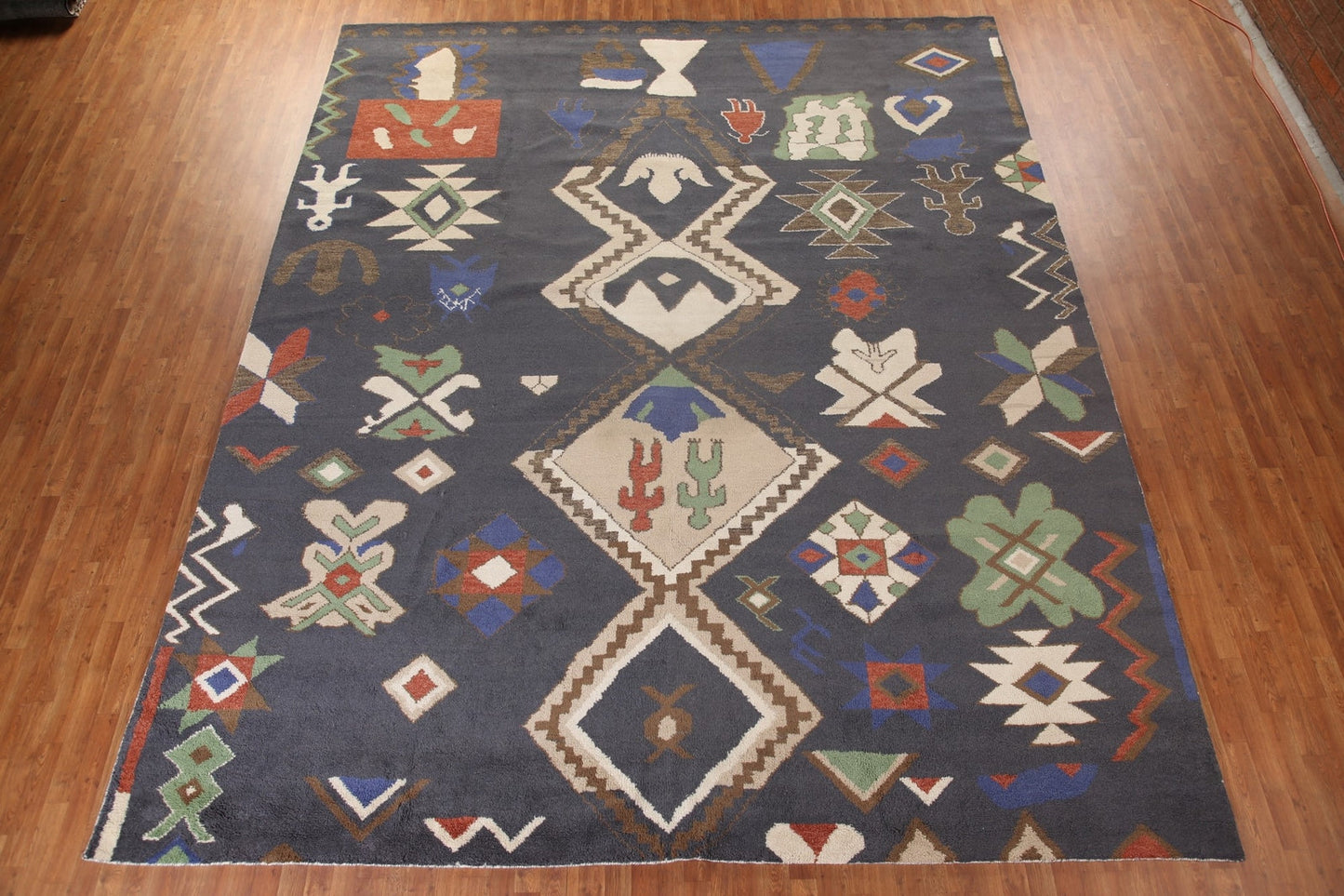 Moroccan Geometric Berber Rug, Palace Size, Handmade from Wool, 12'x15'