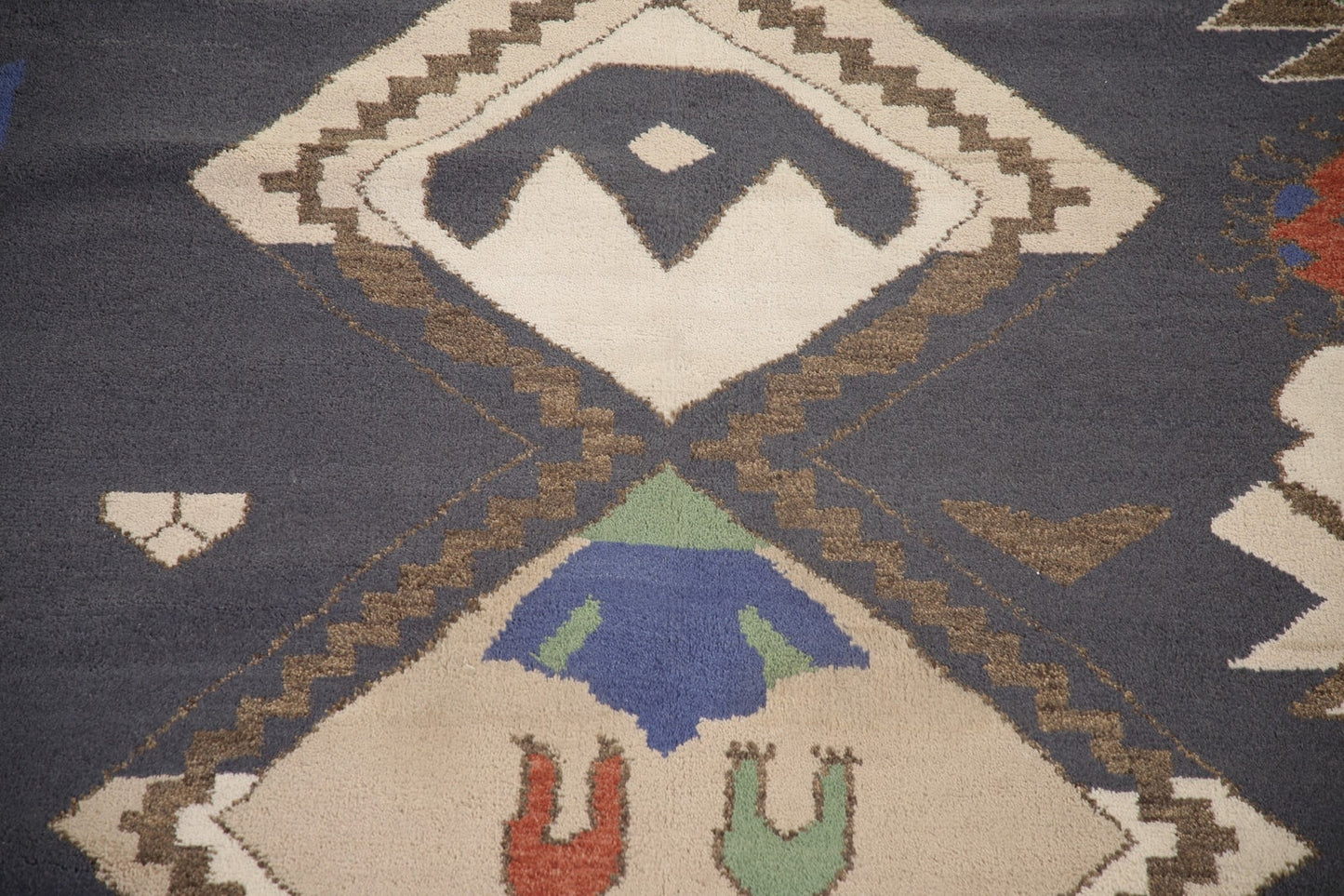 Moroccan Geometric Berber Rug, Palace Size, Handmade from Wool, 12'x15'